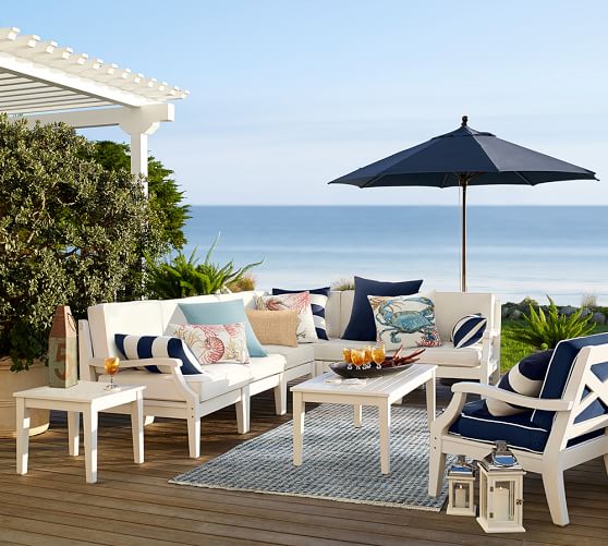 Pottery Barn HAMPSTEAD PAINTED SECTIONAL SET - WHITE eco-friendly pottery barn outdoor furniture sale 50 percent off