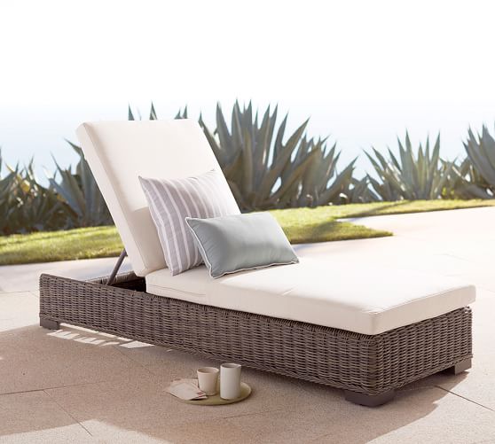 Pottery Barn HUNTINGTON ALL WEATHER WICKER SINGLE CHAISE outdoor furniture sale 50 percent off