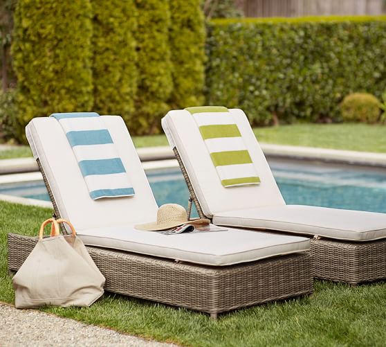 Pottery Barn TORREY ALL-WEATHER WICKER SINGLE CHAISE - NATURAL Rattan pottery barn outdoor furniture sale 50 percent off