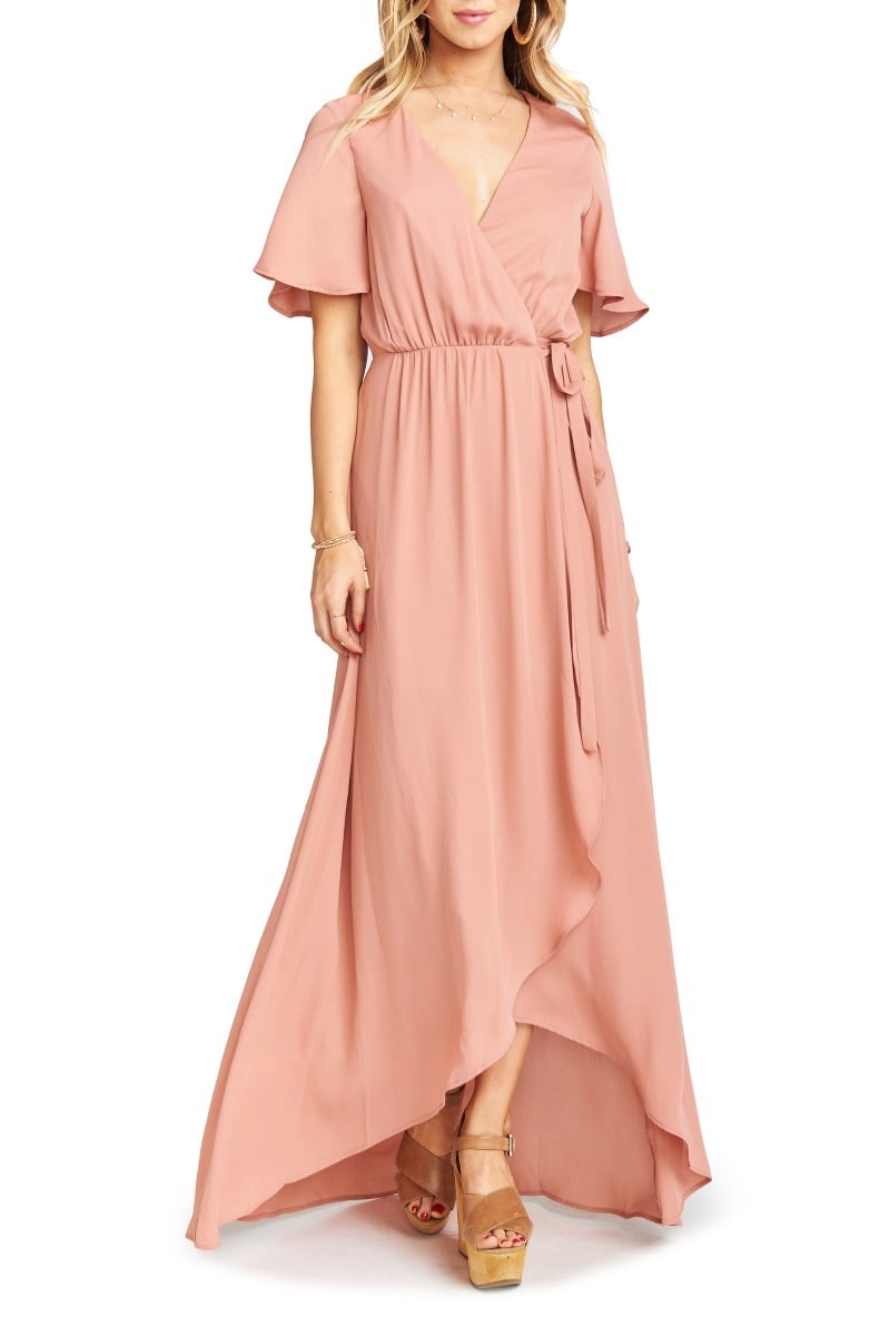 SHOW ME YOUR MUMU Sophia Wrap Dress Rustic Mauve ruffle hem dresses summer wedding guest