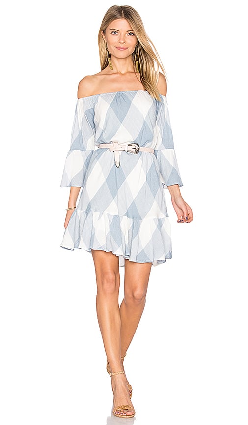 TULAROSA Sara Off The Shoulder Dress Cottage Blue revolve almost summer sale