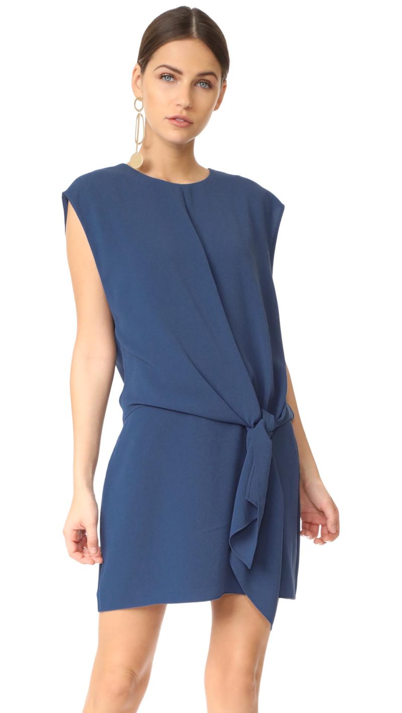 Tibi Savanna Tie Front Dress Delta Blue Shopbop memorial day sale
