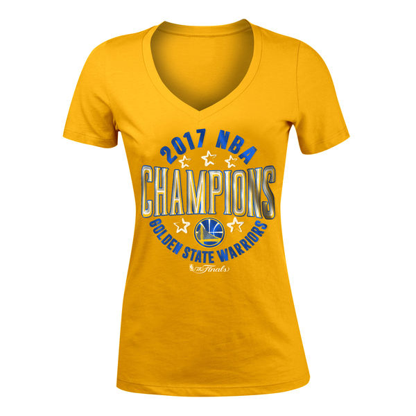 5th & Ocean Golden State Warriors Women's Gold 2017 NBA Finals Champions Baby Jersey V-Neck T-Shirt