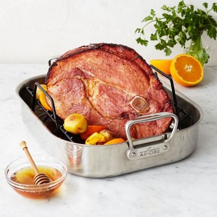 All-Clad Stainless Steel Roasting Pan with Nonstick Rack Sur La Table the american sale