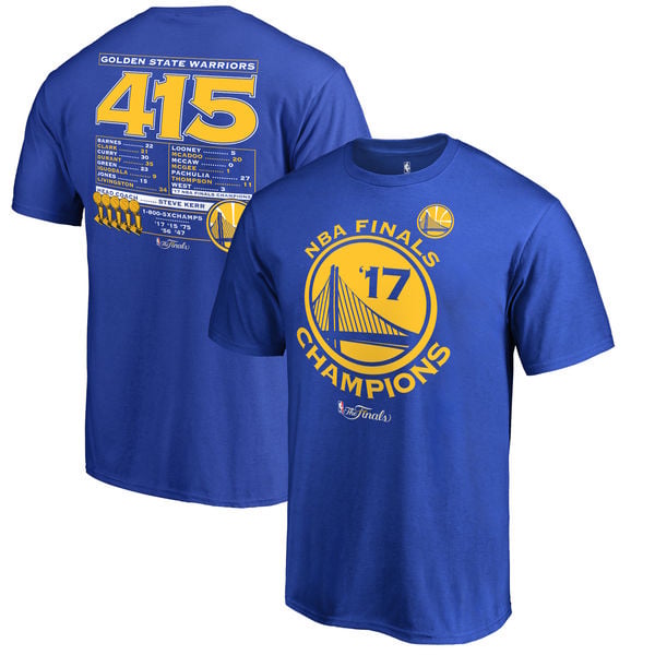 Fanatics Fanatics Branded Golden State Warriors Royal 2017 NBA Finals Champions Local Roster Dub Nation T-Shirt golden state warriors 2017 nba champions Golden State Warriors Royal 2017 NBA Finals Champions Local Roster Dub Nation T-Shirt