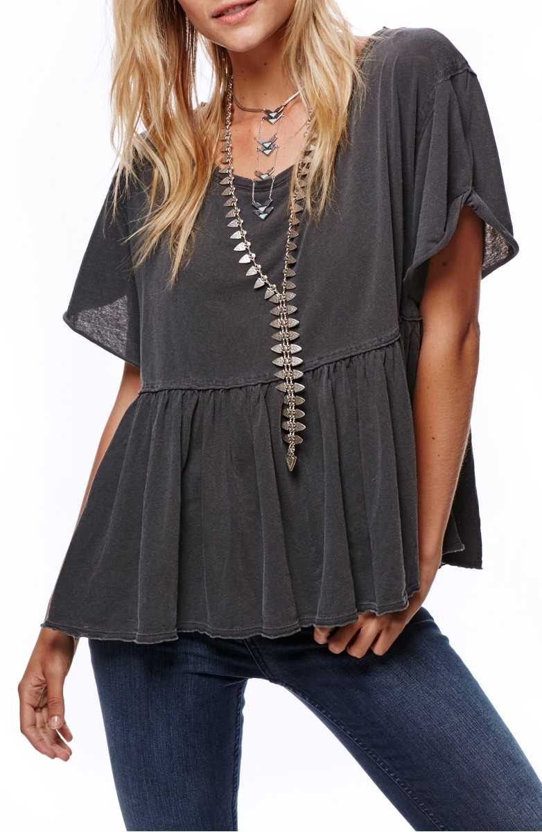 Free People Odyssey Tee Black Peplum tops for summer 2017