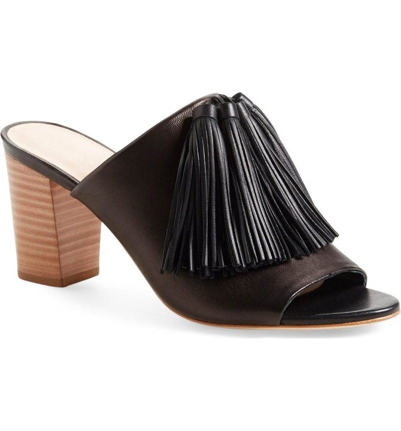 LOEFFLER RANDALL Clo Tassel Mule Sandal Black mule sandals summer 2017