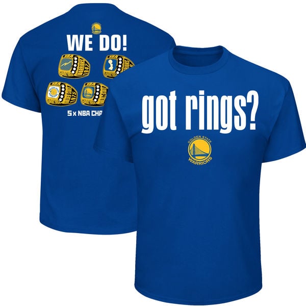 Majestic Golden State Warriors Royal 2017 NBA Finals Champions Got Rings T-Shirt golden state warriors 2017 nba champions