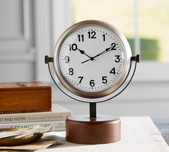 Pottery Barn CARUSO LARGE DESKTOP CLOCK pottery barn father's day gifts sale