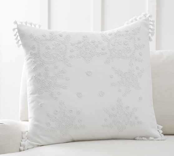 Pottery Barn CLARA EMBROIDERED PILLOW COVER White pottery barn 25 percent off weekend sale