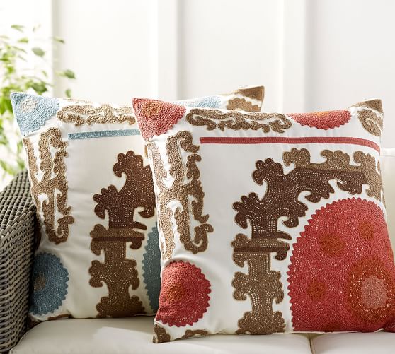 Pottery Barn SUZANI EMBROIDERED INDOOR/OUTDOOR PILLOW pottery barn weekend 25% off decor