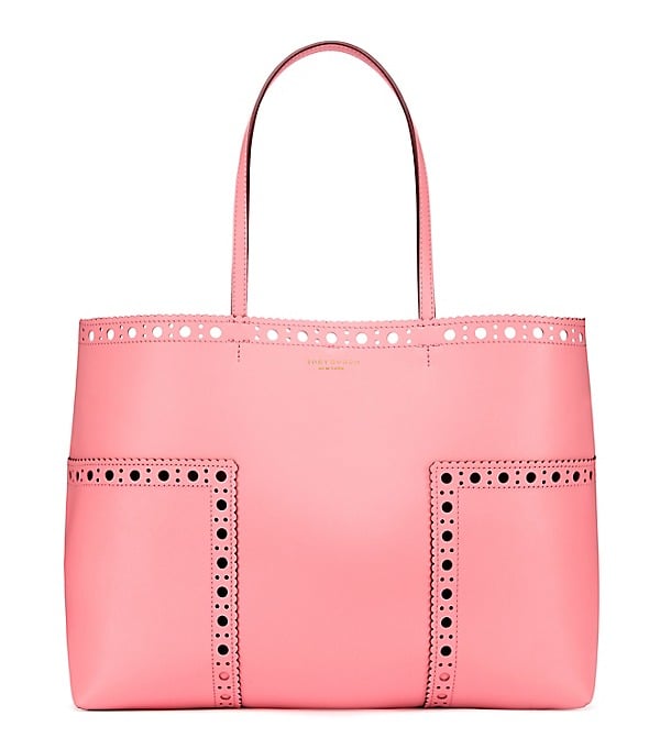 Tory Burch BLOCK-T BROGUE TOTE Cosmo Pink Royal Navy Blue tory burch semi-annual sale