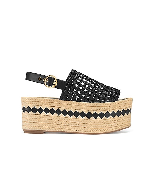 Tory Burch DANDY PLATFORM ESPADRILLE SANDAL Black tory burch semi-annual sale