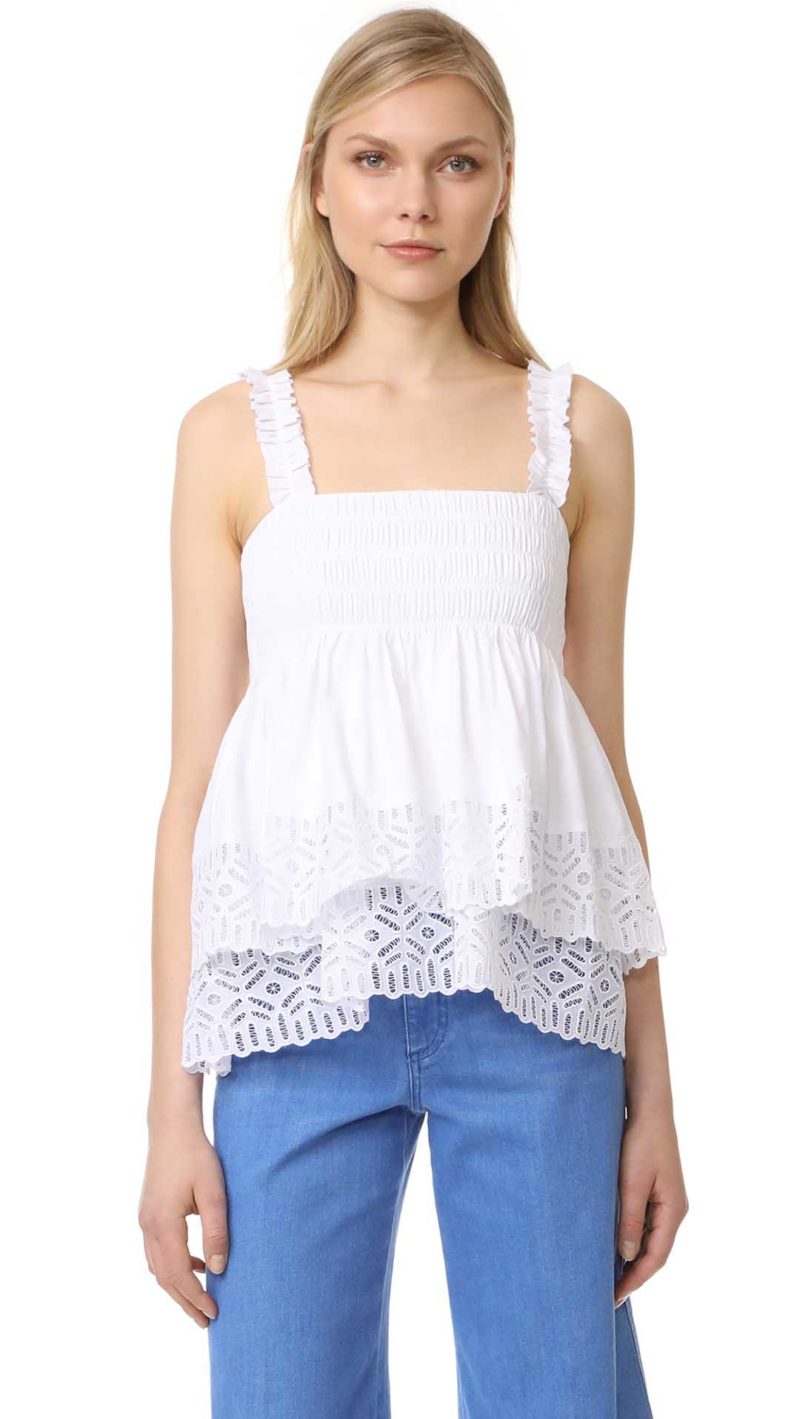 Tory Burch Georgette Top White Shopbop 70% sale