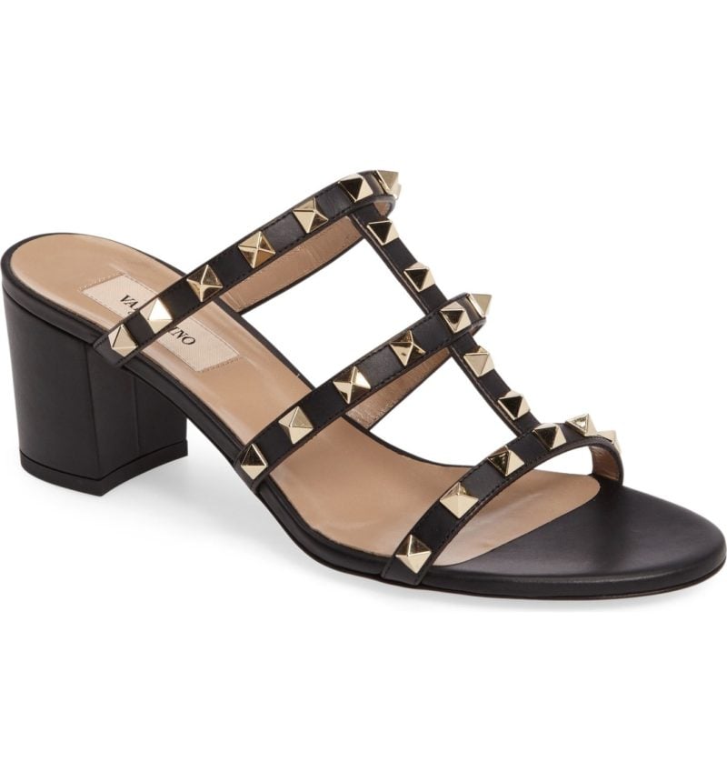 VALENTINO Rockstud Mule Black Leather mule sandals summer 2017