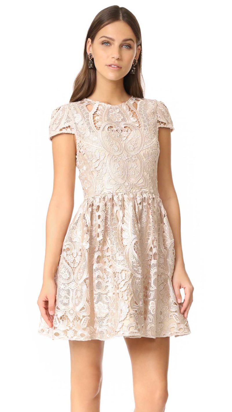alice + olivia Gracia Full Cap Sleeve Dress Nude Pink Shopbop 70% sale
