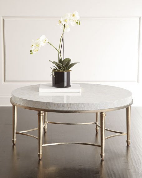 Cynthia Rowley for Hooker Furniture Aura Round Coffee Table Mother of Pearl Horchow summer sale 2017