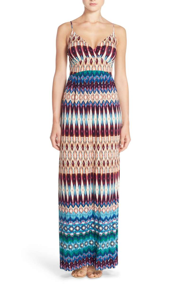 FELICITY & COCO Floral Print Jersey Maxi Dress Nevada Ikat maxi dresses under 100 dollars