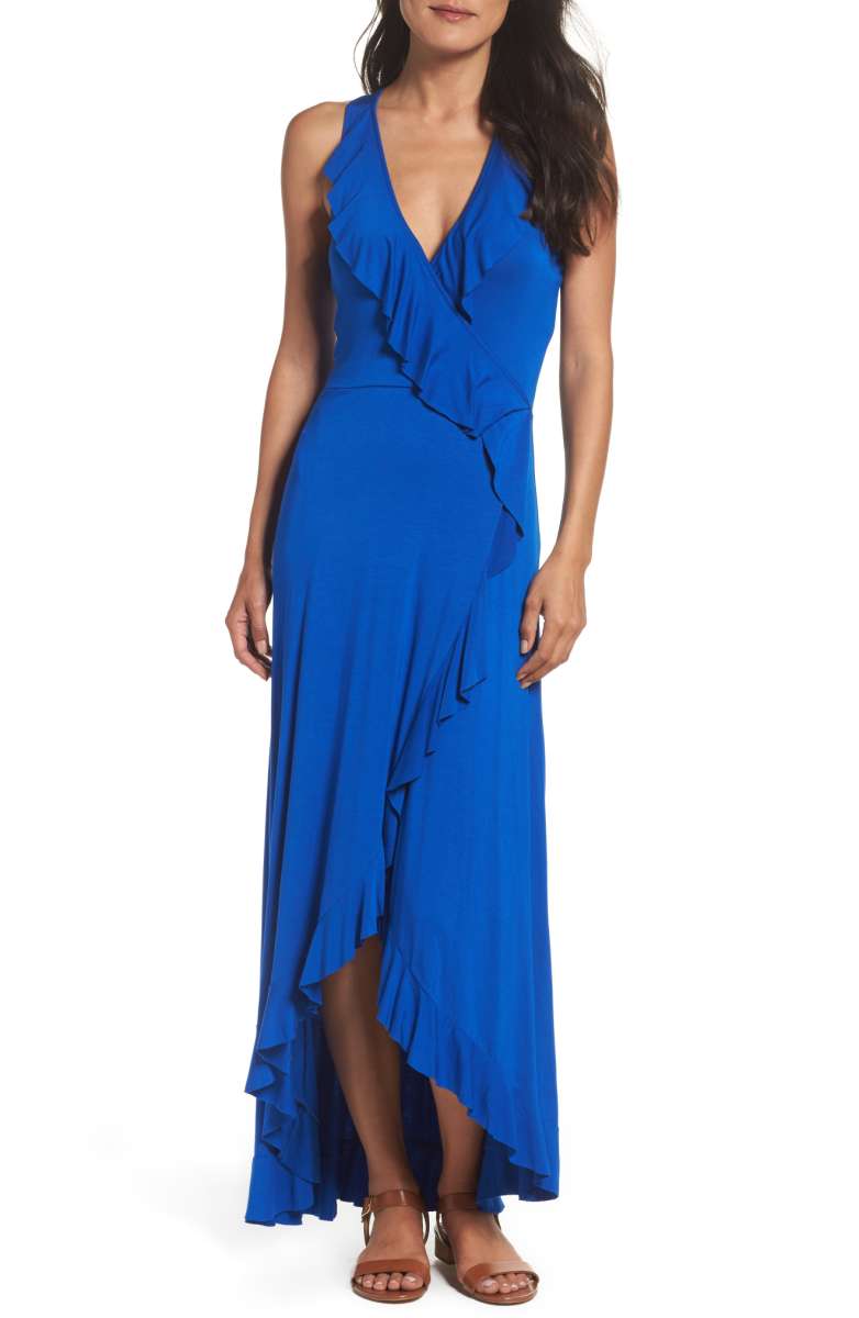 FELICITY & COCO Ruffle Maxi Dress Cobalt Blue nordstrom under 100 dollars dresses