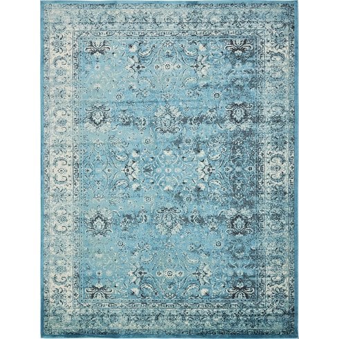 Mistana Neuilly Blue/Ivory Area Rug Wayfair rug market sale