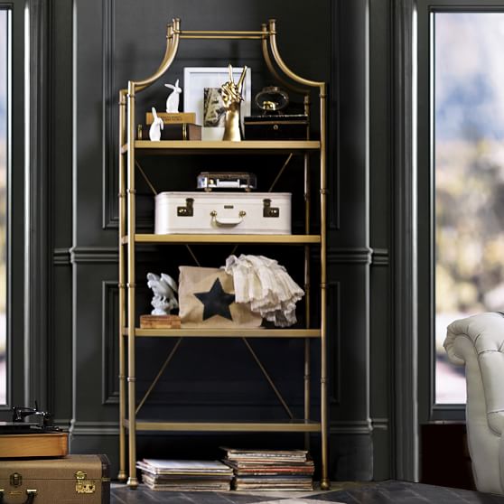 PBteen Maison Bookcase Antique Gold Pottery Barn Teen pbteen epic summer sale