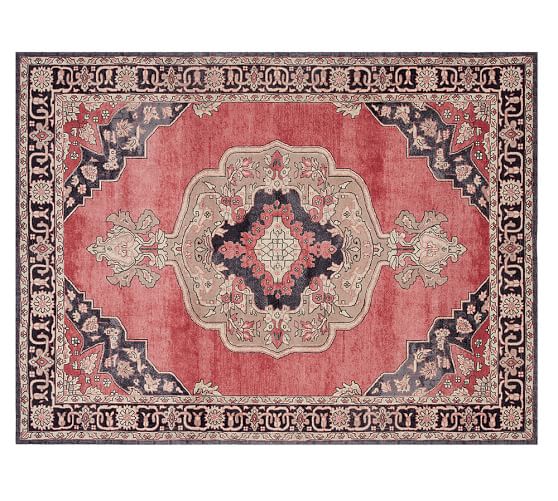 Pottery Barn KAYSON TONAL PRINTED RUG - RED MULTI pottery barn rugs sale 2017