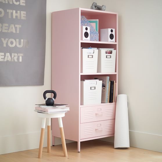 Pottery Barn Teen Locker Bookcase Powder Pink Finish pbteen study save sale
