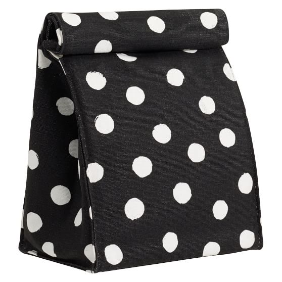The Emily & Meritt Black/White Dot Sack Lunch Bag PBteen epic summer sale
