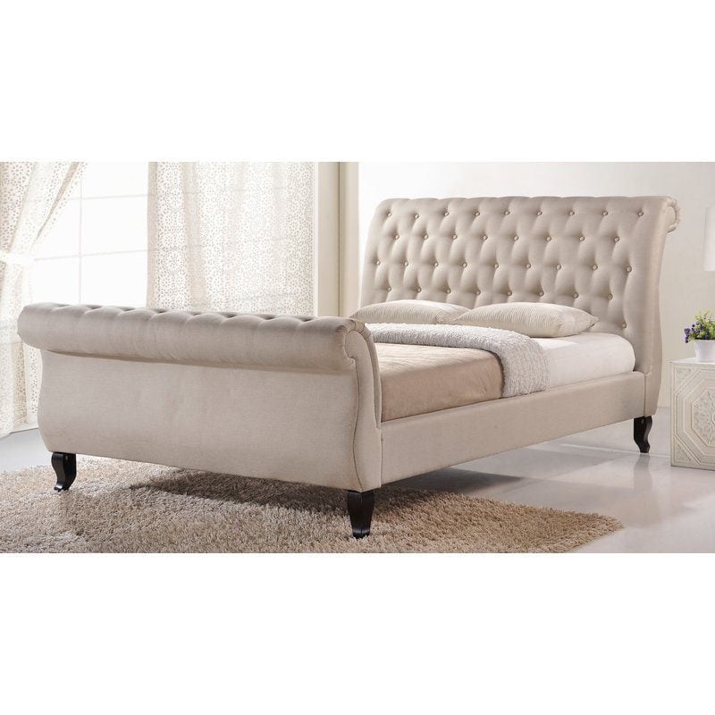Katherine Upholstered Tufted Sleigh Bed Joss & Main labor day sale