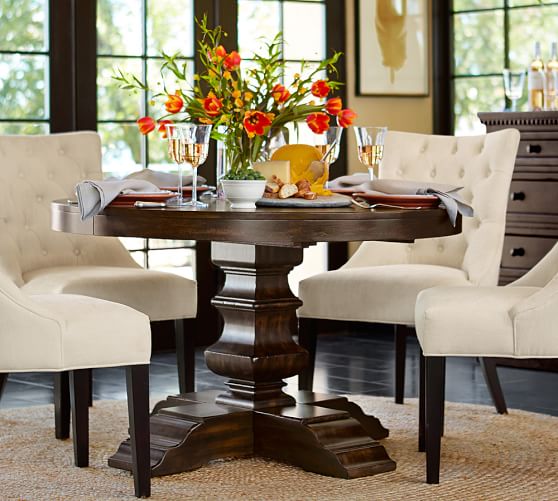 Pottery Barn BANKS EXTENDING PEDESTAL DINING TABLE sale 20 percent off