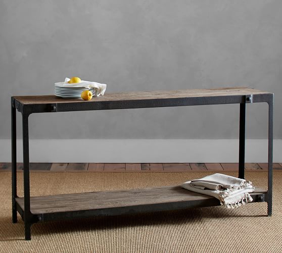 Pottery Barn CLINT RECLAIMED WOOD CONSOLE TABLE rustic pottery barn eclipse sale