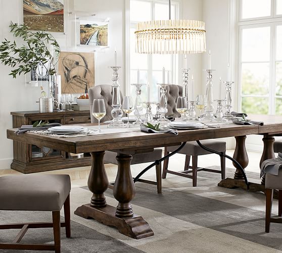 Pottery Barn LORRAINE EXTENDING DINING TABLE, HEWN OAK pottery barn buy more save more sale labor day