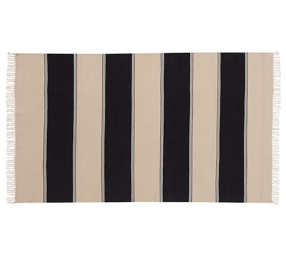 THE EMILY & MERITT BOLD STRIPE INDOOR/OUTDOOR FLATWEAVE RUG emily & meritt for pottery barn collection