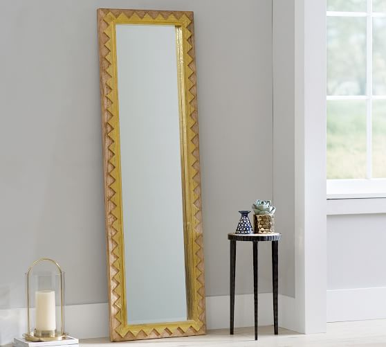 THE EMILY & MERITT FLOOR MIRROR gilded zig zag emily & meritt for Pottery Barn collection