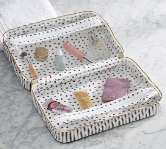 THE EMILY & MERITT TICKING STRIPE ULTIMATE COSMETIC BAG emily & meritt for Pottery Barn collection