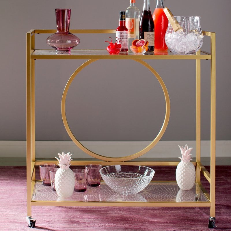 Willa Arlo Interiors Broadridge Bar Cart Gold wayfair fall dining furniture sale