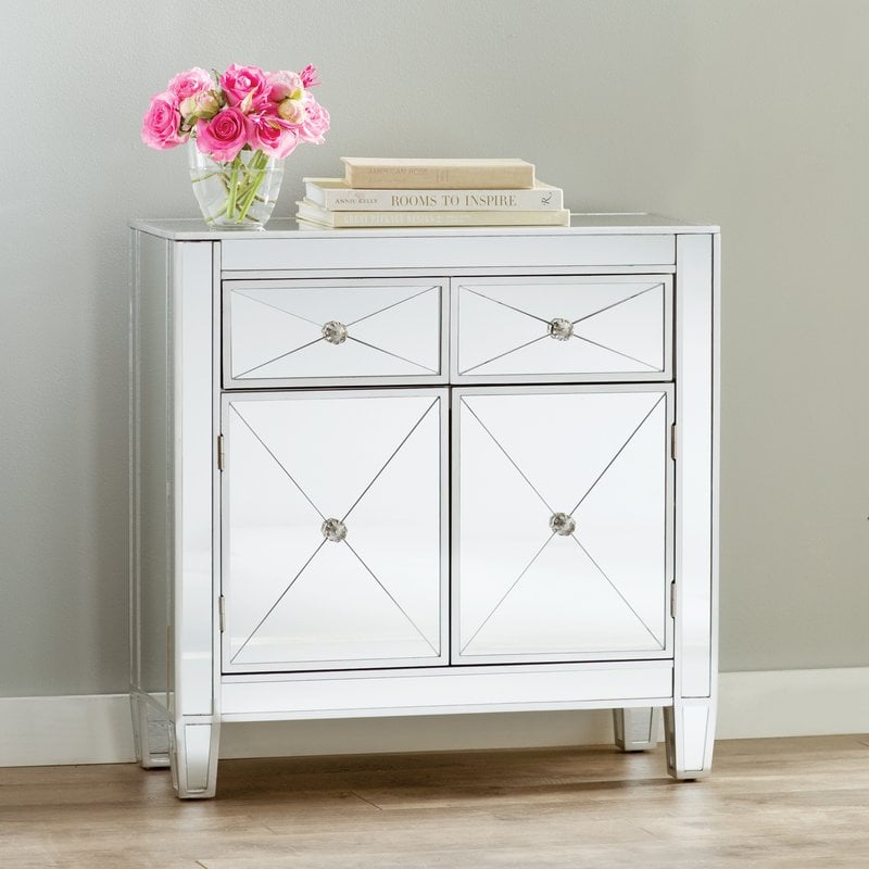 Willa Arlo Interiors Lavinia 2 Drawer Mirrored Accent Cabinet wayfair dining furniture sale