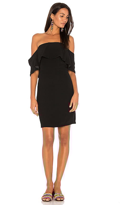 cupcakes and cashmere Rudy Ruffle Off The Shoulder Dress Black summer 2017