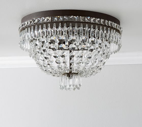 Pottery Barn ELLA CRYSTAL FLUSHMOUNT pottery barn 20 percent sale