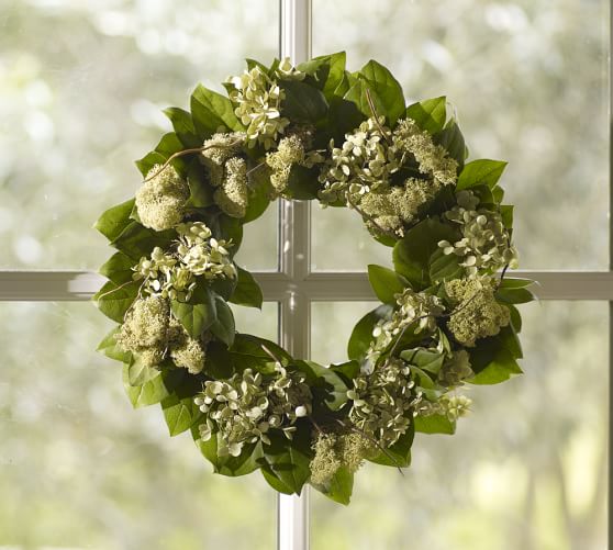 Pottery Barn LIVE WILLOW & HYDRANGEA WREATH pottery barn fall decorating sale