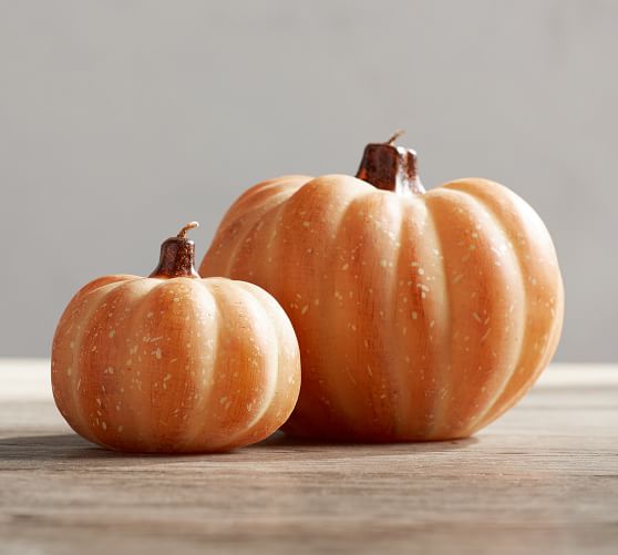 Pottery Barn PUMPKIN CANDLE, SET OF 2 pottery barn 20% sale