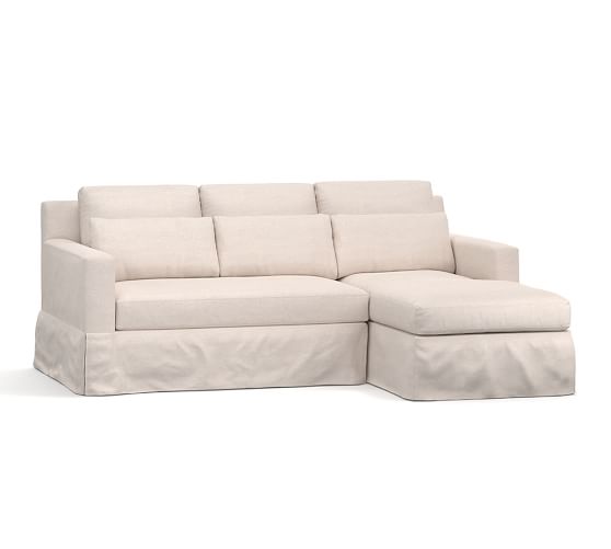 Pottery Barn YORK SQUARE ARM DEEP SEAT SLIPCOVERED CHAISE SOFA SECTIONAL pottery barn upholstered sectionals sale
