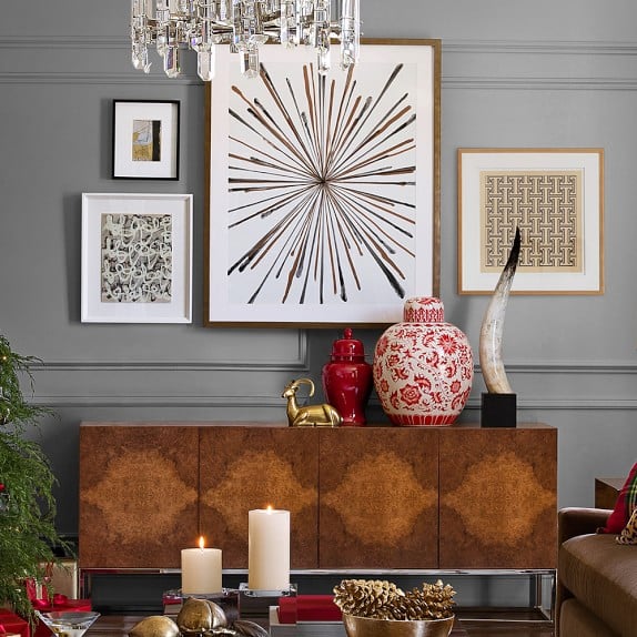 Williams Sonoma Home Wythe Burled-Wood Double Console dining furniture sale