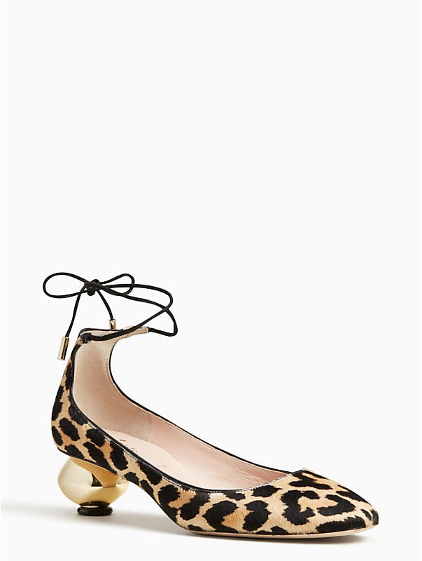kate spade new york olana heels amaretto black leopard print heels