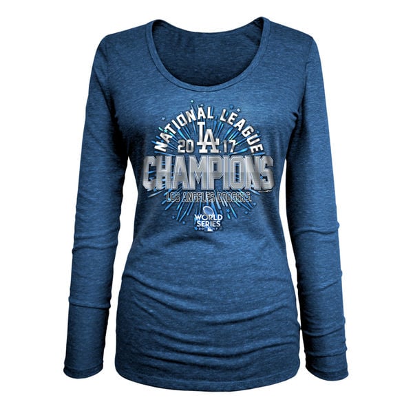5th & Ocean by New Era Los Angeles Dodgers Women's Royal 2017 National League Champions Long Sleeve T-Shirt nlcs champions los angeles world series