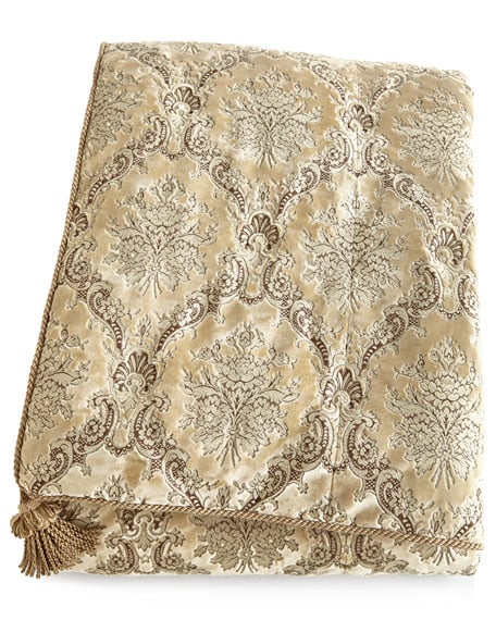Austin Horn Classics Queen Marquis Floral Comforter Oyster Horchow bed and bath sale