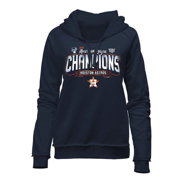 New Era Houston Astros Women's Navy 2017 American League Champions Pullover Hoodie alcs champions houston astros