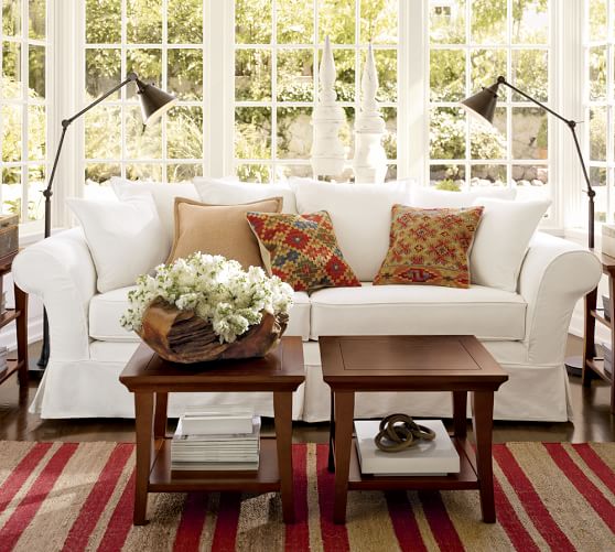 Pottery Barn CHARLESTON SLIPCOVERED SOFA pottery barn friends and family sale