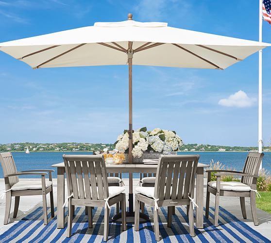 Pottery Barn CHATHAM BUTTERFLY DINING TABLE- GRAY outdoor furniture pottery barn flash sale