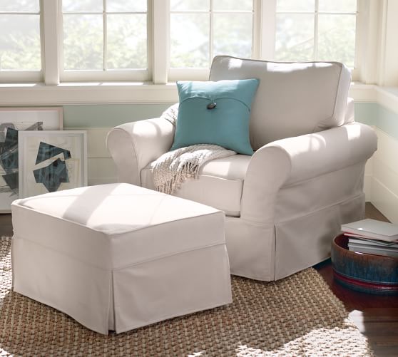 Pottery Barn PB COMFORT ROLL ARM SLIPCOVERED ARMCHAIR pottery barn flash sale